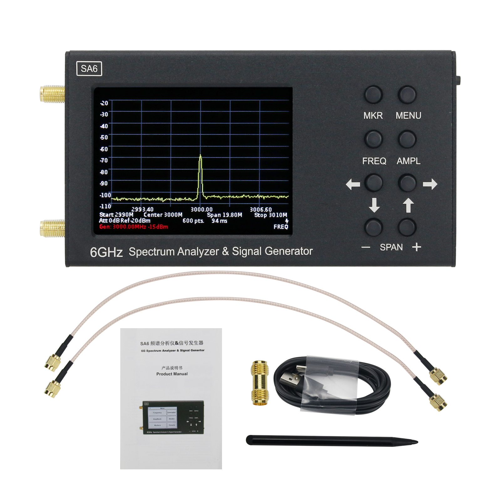 SA6 6GHz Spectrum Analyzer Sig - Signal Generator Spectrum Analyzer ulasan dan harga
